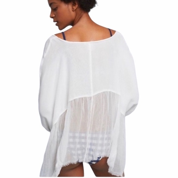 Pills for Anthropologie White Oversize Swing Blouse | Size M/L - Picture 3 of 9